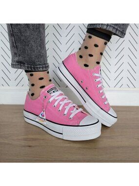 ⭐Converse Chuck Taylor Lift Platform Low  9.5 Women shoes Sneakers Pink A06508F